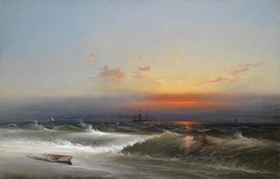 Atardecer sobre un paisaje costero de James Hamilton